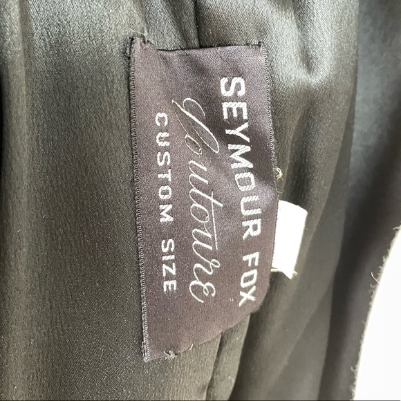 Vintage Seymour Fox Black Wool & Cashmere Bow Accent Button Coat - Picture 7 of 16